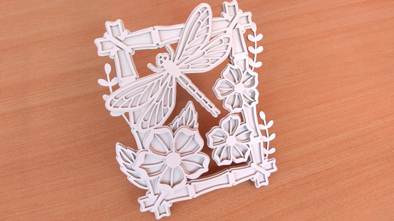 C114-Dragonfly Layered Scroll Saw Pattern - Alex Fox Patterns