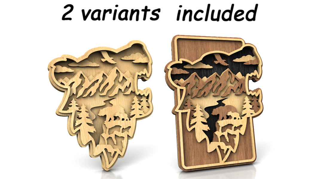 Animal Silhouette Set Layered Scroll Saw Pattern - Alex Fox Patterns
