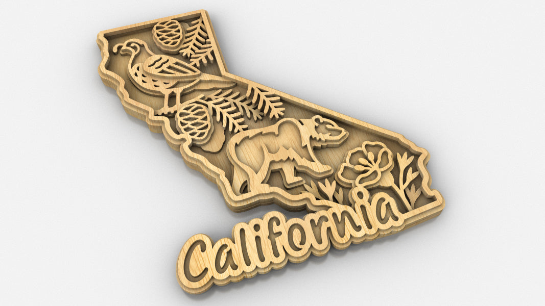 C240-California Scroll Saw Pattern - Alex Fox Patterns