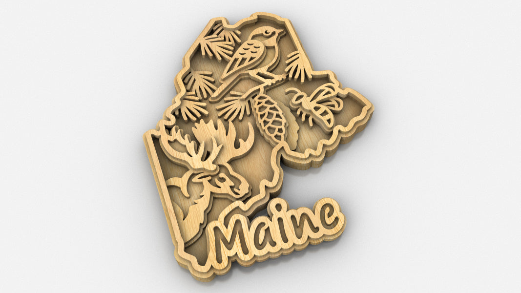 C240-Maine Scroll Saw Pattern - Alex Fox Patterns