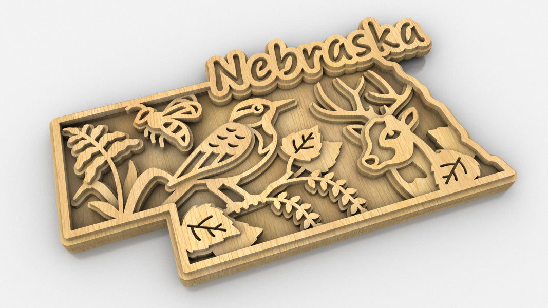 C240-Nebraska Scroll Saw Pattern - Alex Fox Patterns