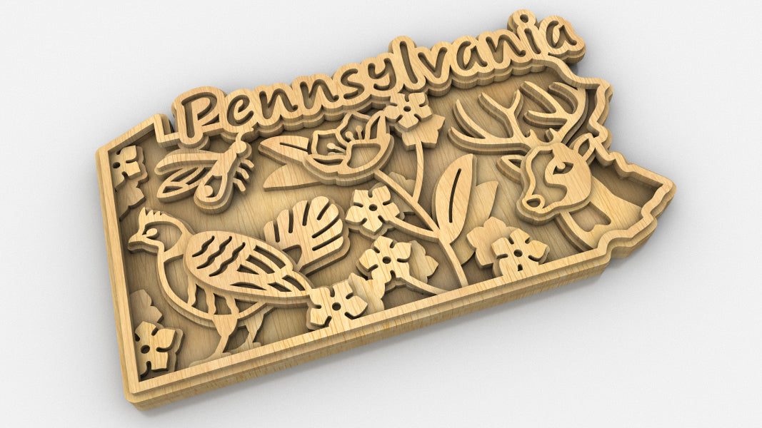 C240-Pennsylvania Scroll Saw Pattern - Alex Fox Patterns