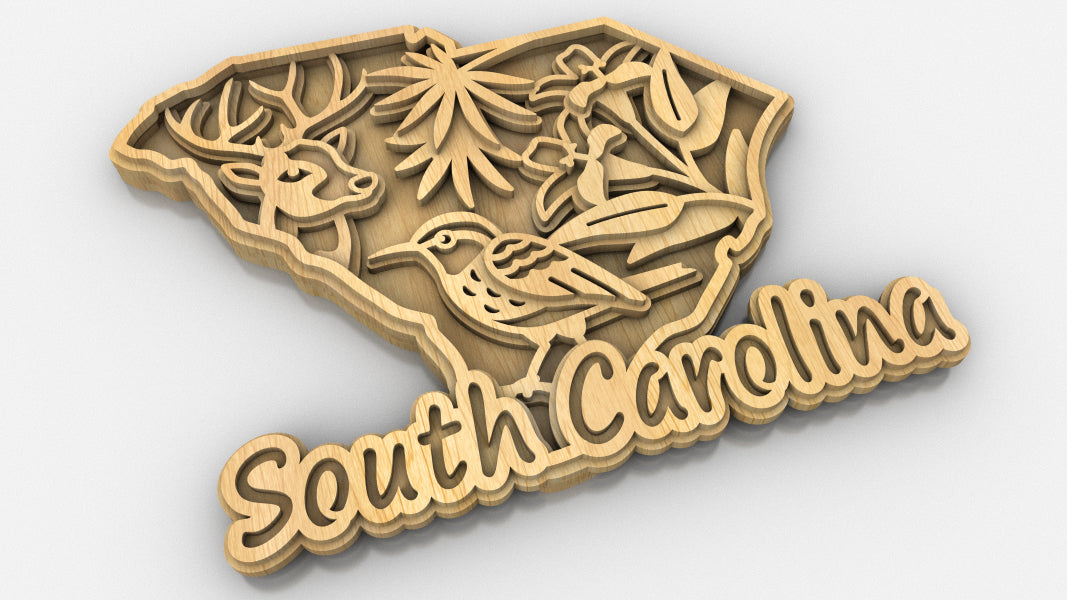 C240-South Carolina Scroll Saw Pattern - Alex Fox Patterns