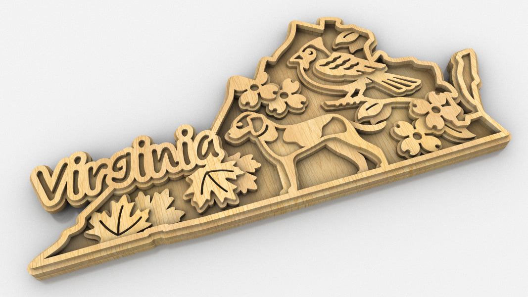 C240-Virginia Scroll Saw Pattern - Alex Fox Patterns