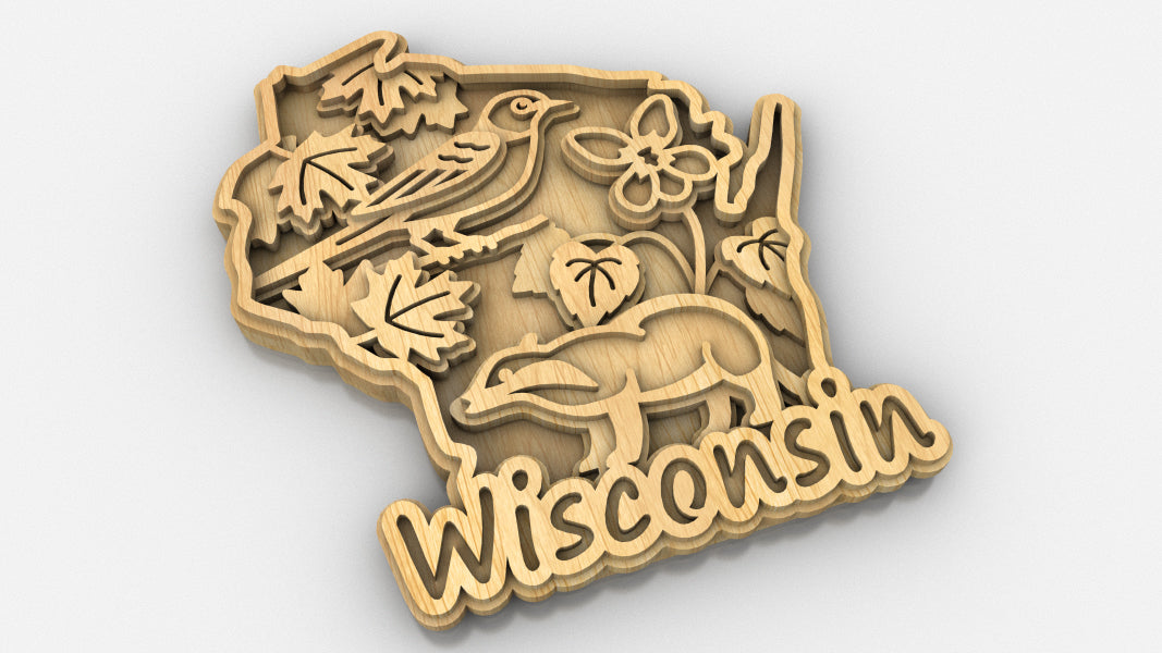 C240-Wisconsin Scroll Saw Pattern - Alex Fox Patterns