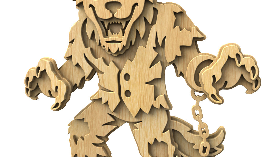 C313-Werewolf Halloween Layered Scroll Saw Pattern — Alex Fox Patterns