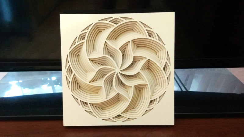 C029-Geometric Ornament Layered Scroll Saw Pattern - Alex Fox Patterns