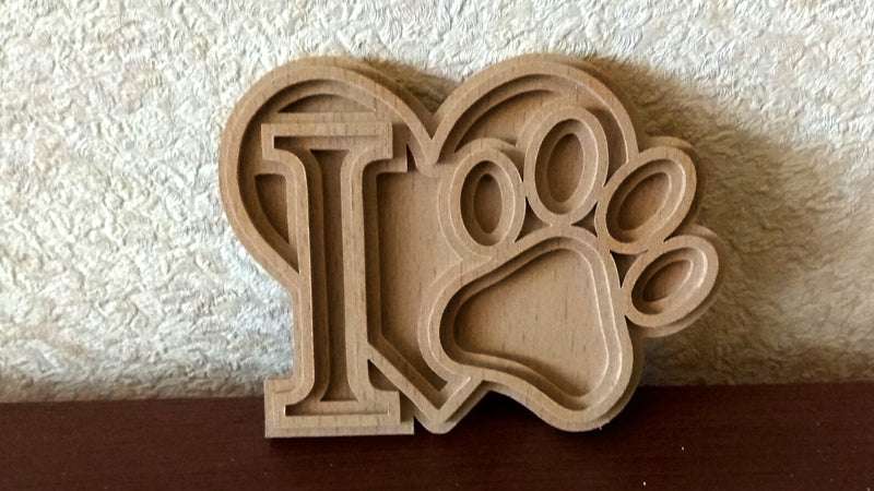 C038-Paw Layered Scroll Saw Pattern - Alex Fox Patterns