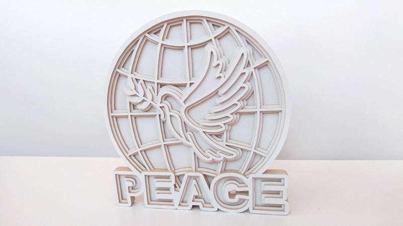 C065-Peace Layered Scroll Saw Pattern - Alex Fox Patterns