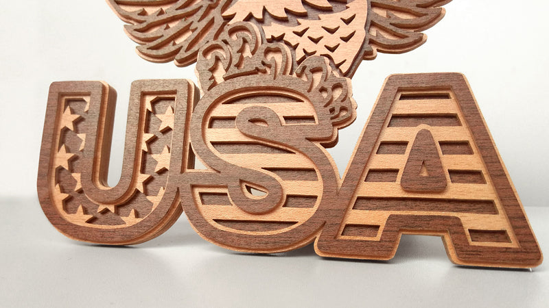 C121-USA Eagle Layered Scroll Saw Pattern - Alex Fox Patterns