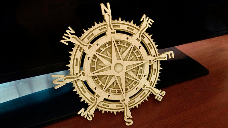 C171-Compass Layered Scroll Saw Pattern — Alex Fox Patterns