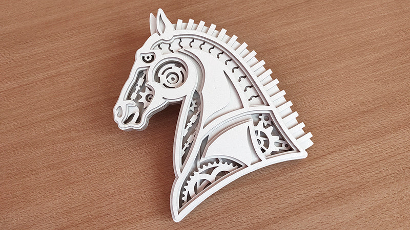 C175-Mechanical Horse Steampunk Scroll Saw Pattern - Alex Fox Patterns