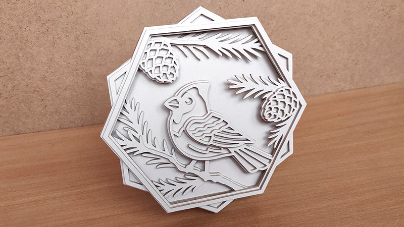 C185-Cardinal Layered Scroll Saw Pattern - Alex Fox Patterns