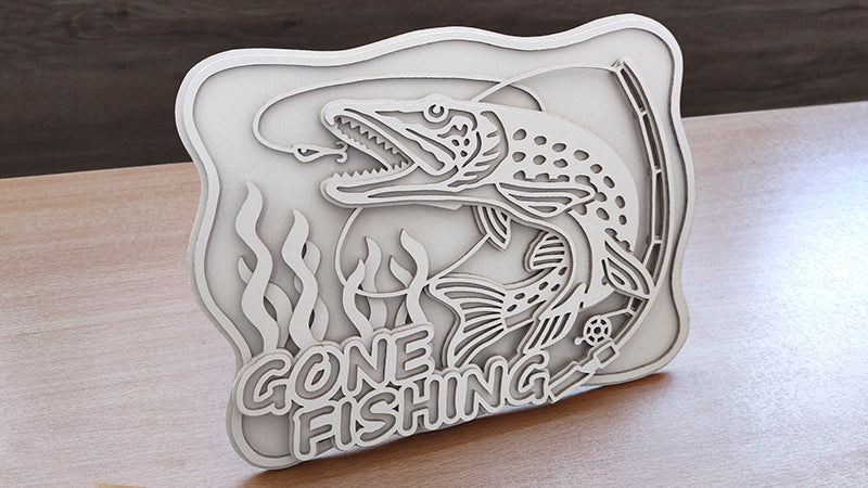 C193-Fishing Pike Layered Scroll Saw Pattern - Alex Fox Patterns