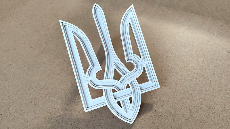 C197-Trident Layered Scroll Saw Pattern - Alex Fox Patterns