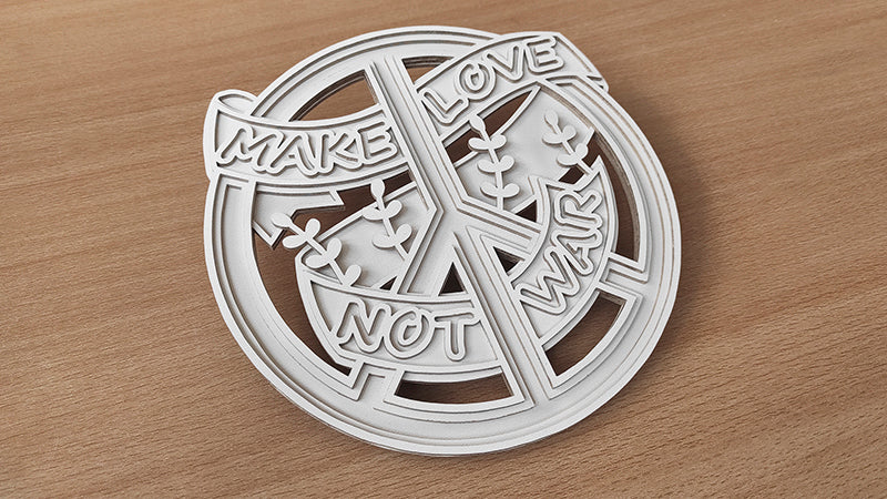 C199-Peace Layered Scroll Saw Pattern - Alex Fox Patterns