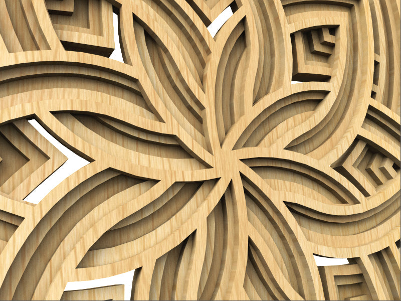 C208-Ornament Layered Scroll Saw Pattern - Alex Fox Patterns