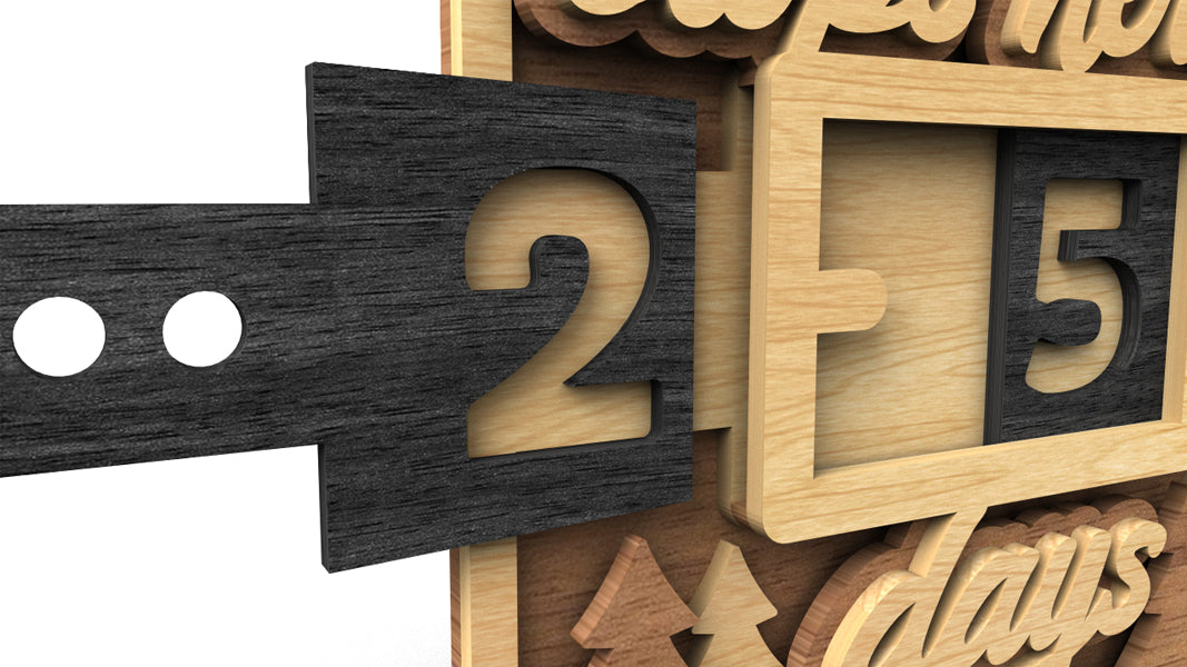 C246-Christmas Calendar Layered Scroll Saw Pattern - Alex Fox Patterns