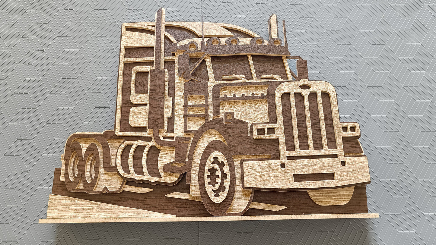 C281-Truck Layered Scroll Saw Pattern - Alex Fox Patterns