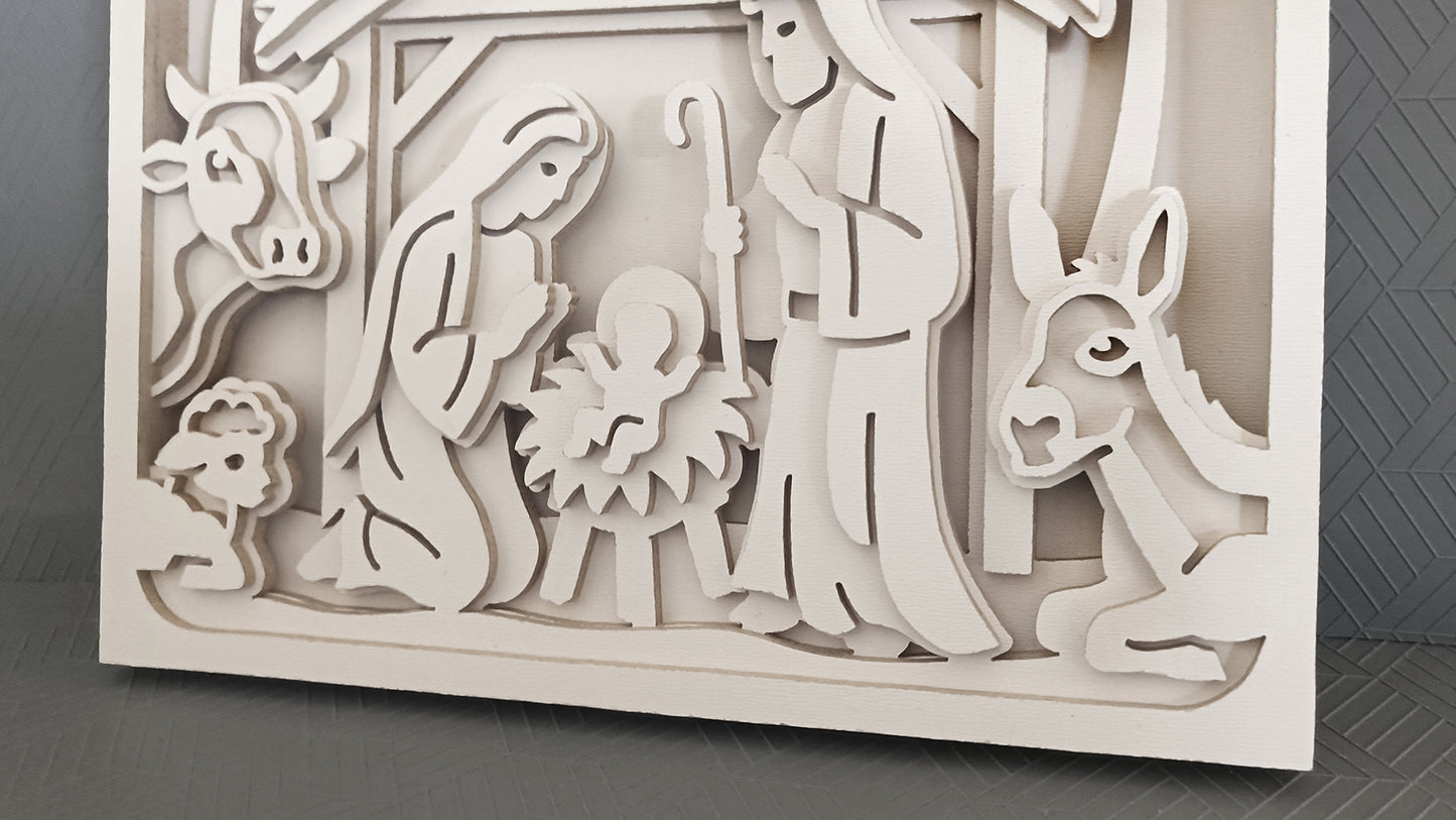 C298-Nativity Scene Layered Scroll Saw Pattern - Alex Fox Patterns