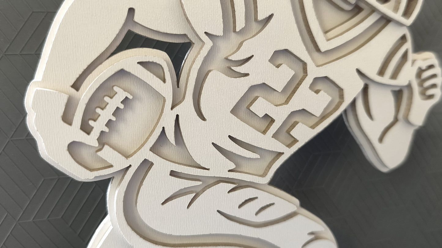 C301-Football Player Layered Scroll Saw Pattern - Alex Fox Patterns