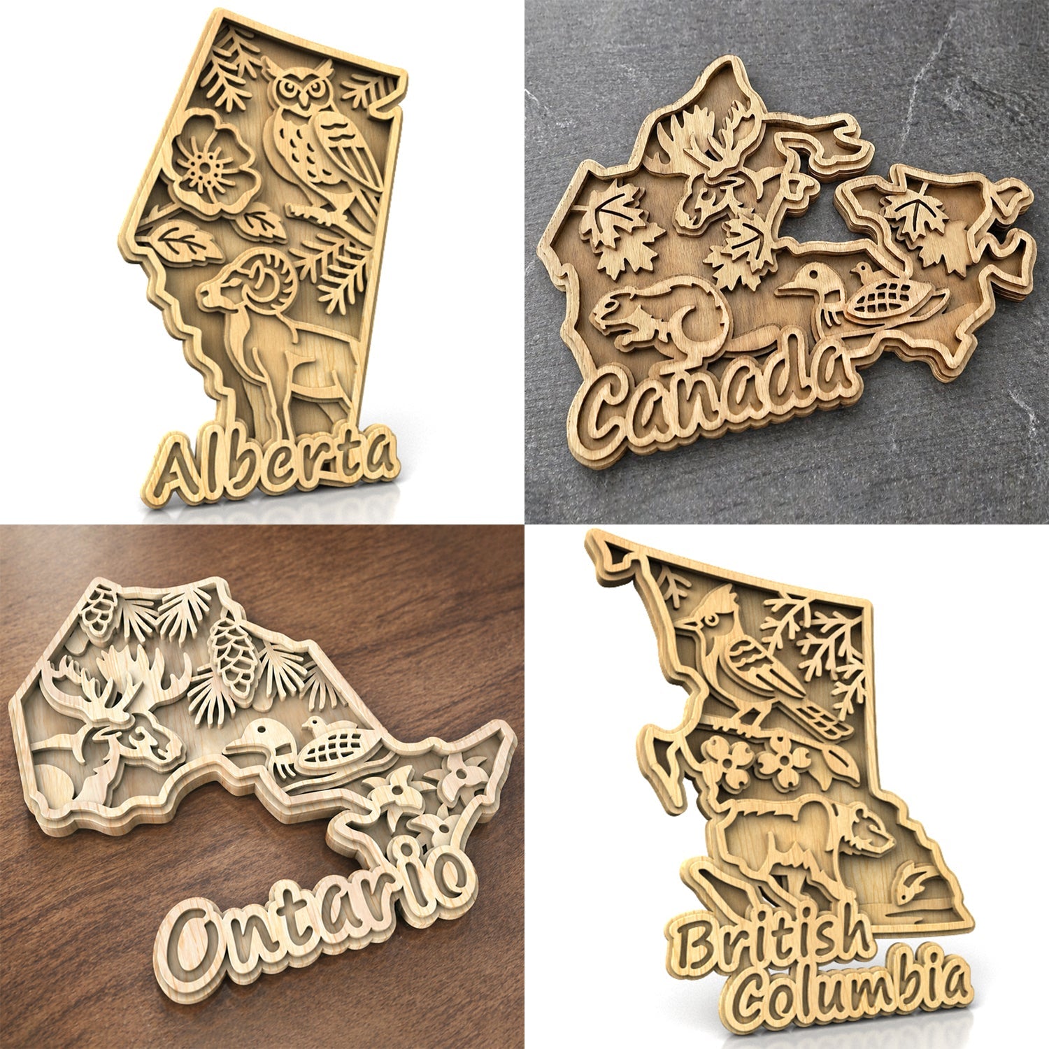 Scroll Saw Canadian provinces and territories - Patterns by Alex Fox