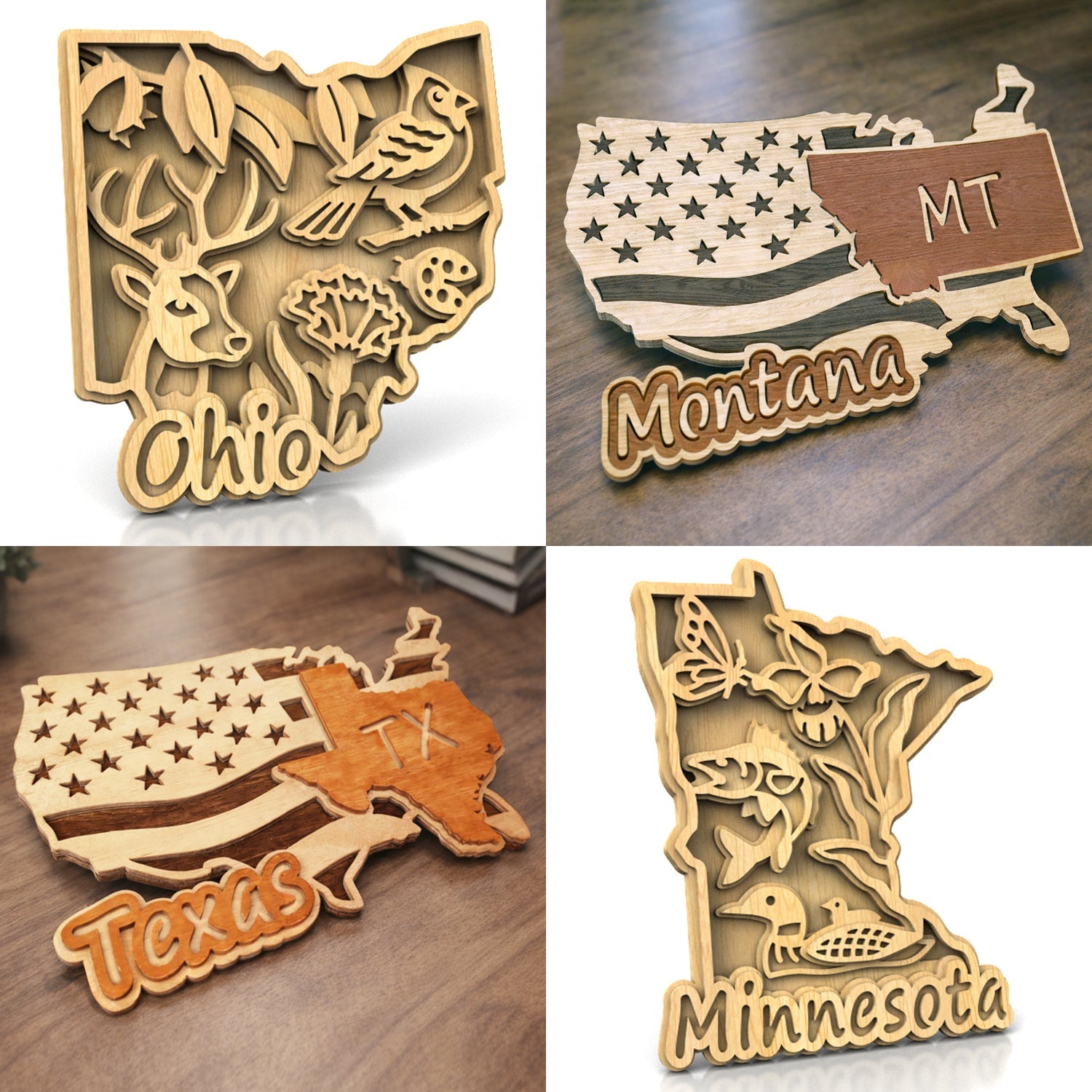 Scroll Saw US states Patterns by Alex Fox