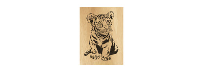 005-Tiger Cub Fretwork Scroll Saw Pattern - Alex Fox Patterns