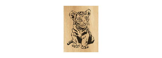 005-Tiger Cub Fretwork Scroll Saw Pattern - Alex Fox Patterns