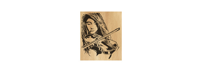 017-Violinist Fretwork Scroll Saw Pattern - Alex Fox Patterns