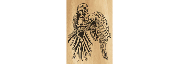018-Parrots Fretwork Scroll Saw Pattern - Alex Fox Patterns