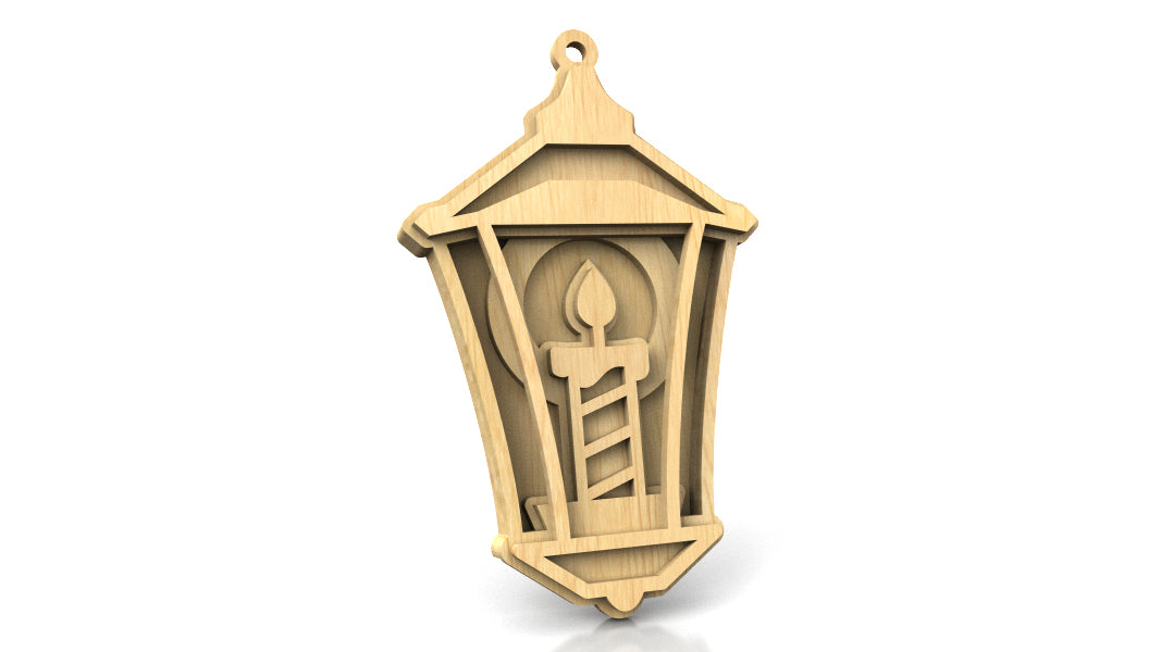 C270-Christmas Lamp Set Layered Scroll Saw Patterns - Alex Fox Patterns