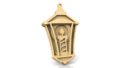 C270-Christmas Lamp Set Layered Scroll Saw Patterns - Alex Fox Patterns