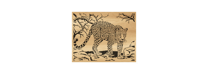 049-Leopard Fretwork Scroll Saw Pattern - Alex Fox Patterns