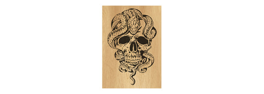 053-Skull With Snake Fretwork Scroll Saw Pattern - Alex Fox Patterns