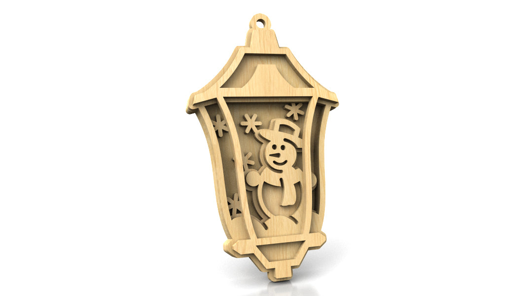 C270-Christmas Lamp Set Layered Scroll Saw Patterns - Alex Fox Patterns