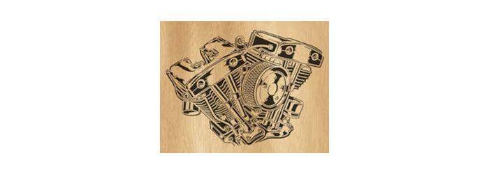 062-Engine V8 Fretwork Scroll Saw Pattern - Alex Fox Patterns