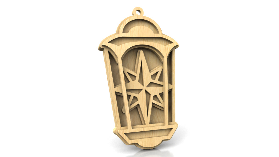 C270-Christmas Lamp Set Layered Scroll Saw Patterns - Alex Fox Patterns