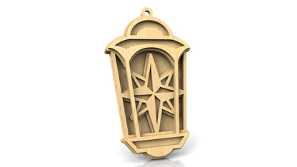 C270-Christmas Lamp Set Layered Scroll Saw Patterns - Alex Fox Patterns