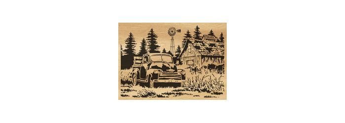 072-Countryside Pickup Fretwork Scroll Saw Pattern - Alex Fox Patterns
