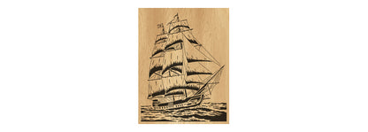 074-Ship Fretwork Scroll Saw Pattern - Alex Fox Patterns