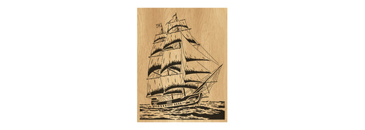 074-Ship Fretwork Scroll Saw Pattern - Alex Fox Patterns