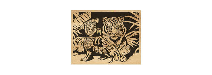 075-Tiger Fretwork Scroll Saw Pattern - Alex Fox Patterns