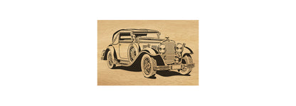 079-Retro Car Fretwork Scroll Saw Pattern - Alex Fox Patterns