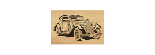 079-Retro Car Fretwork Scroll Saw Pattern - Alex Fox Patterns