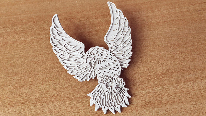 C166-Eagle Layered Scroll Saw Pattern - Alex Fox Patterns
