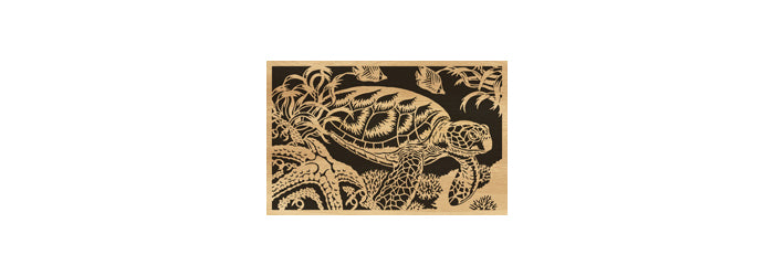 085-Sea Turtle Fretwork Scroll Saw Pattern - Alex Fox Patterns