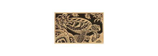 085-Sea Turtle Fretwork Scroll Saw Pattern - Alex Fox Patterns