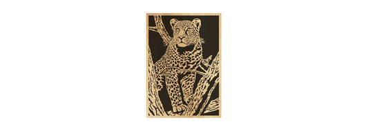 086-Leopard on Tree Fretwork Scroll Saw Pattern - Alex Fox Patterns