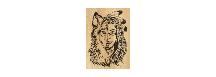 087-Indian-Wolf Fretwork Scroll Saw Pattern - Alex Fox Patterns